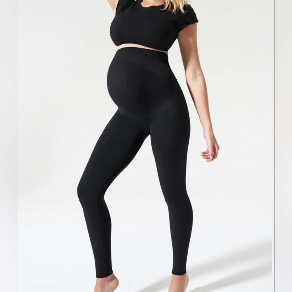 BLANQI Everyday Black Maternity Belly Support Leggings in Medium